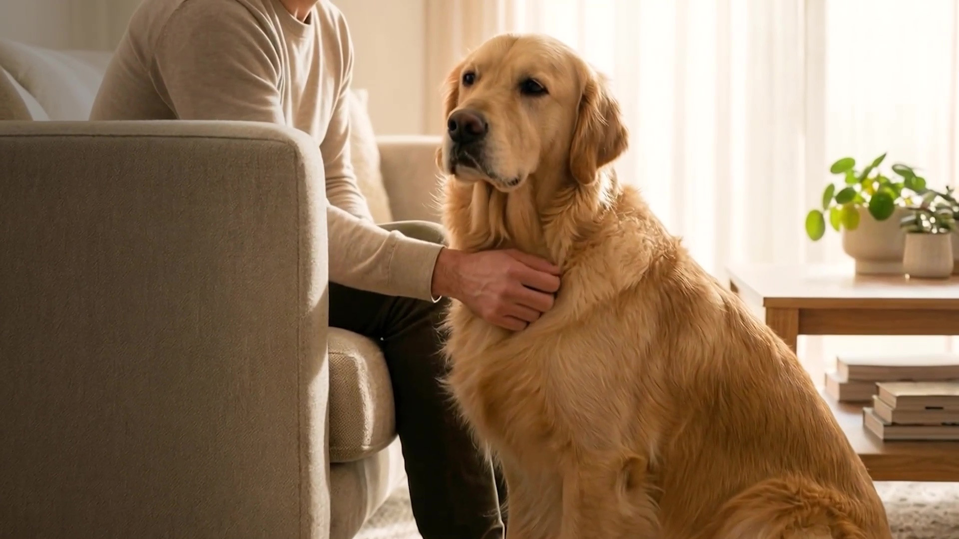 Dog in living room